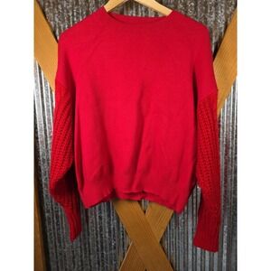 Vici‎ Red Sweater With Cable Knit Sleeves. Size XS